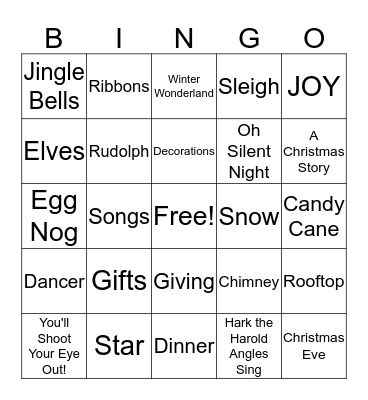 CHRISTMAS BINGO! Bingo Card