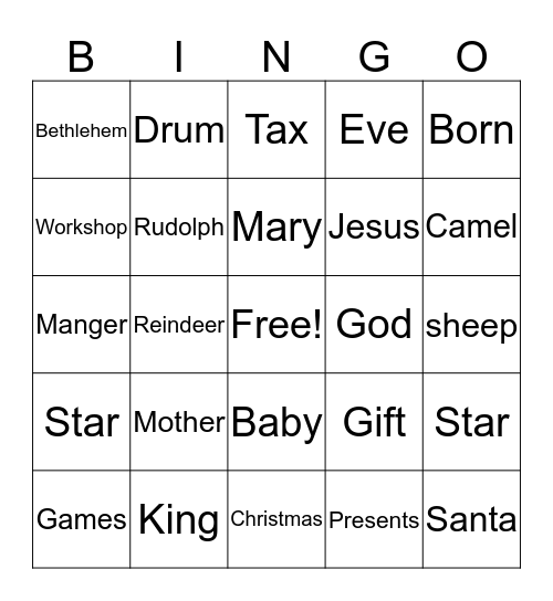 Christmas Bingo Card