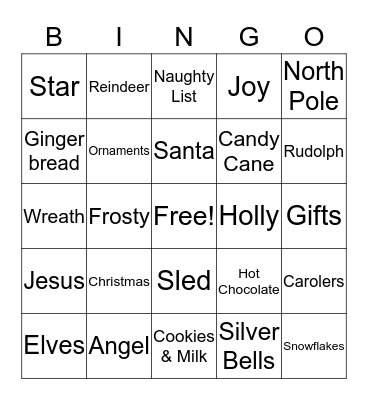 Christmas Party Bingo Card