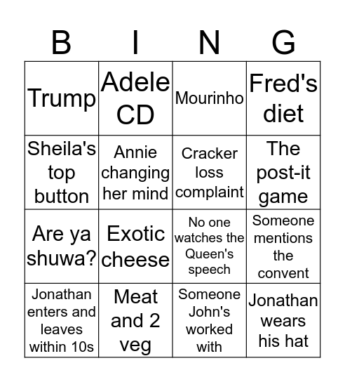 Xmas Bingo Card