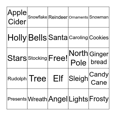 Christmas Bingo Card