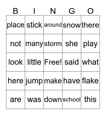 Winter BINGO Card