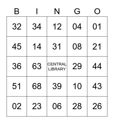 LAPL Branch BINGO! Bingo Card
