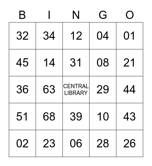 LAPL Branch BINGO! Bingo Card
