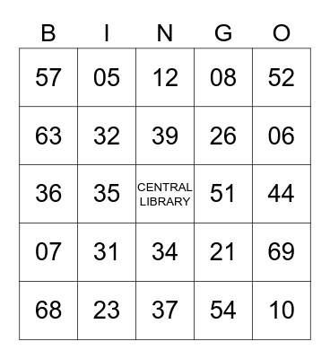 LAPL Branch BINGO! Bingo Card