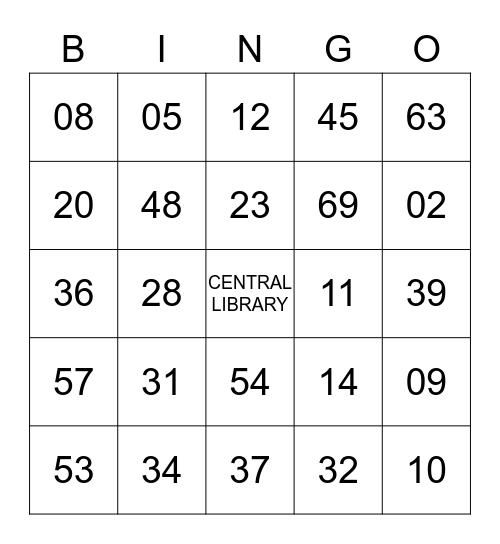 LAPL Branch BINGO! Bingo Card