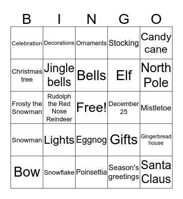 Christmas Bingo Card