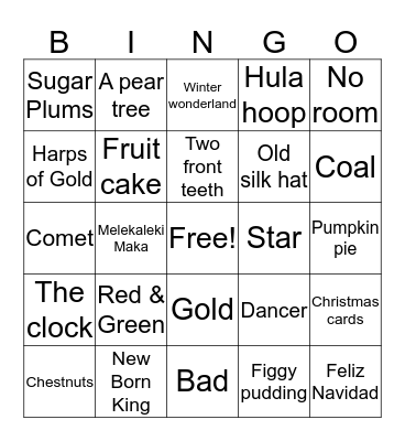 LaHa Holiday BINGO Card