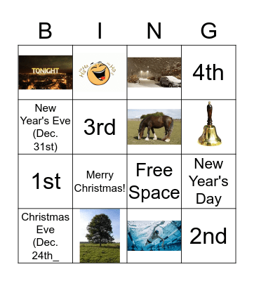 Christmas Vocabulary Bingo Card