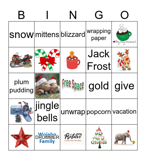 Christmas & Holiday Bingo Card