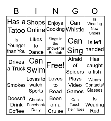 Get to Know You Bingo Card