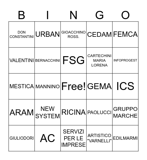 Sistema 3 Bingo Card