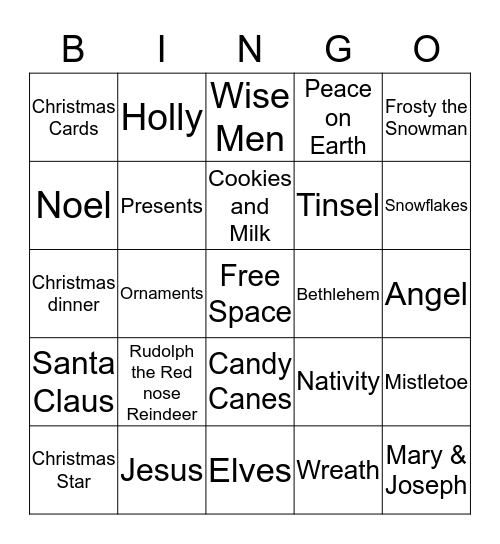 Christmas Bingo Card