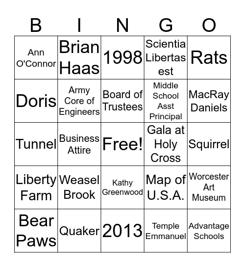 AKF Holiday Bingo Card