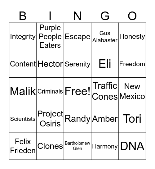 Masterminds Bingo Card