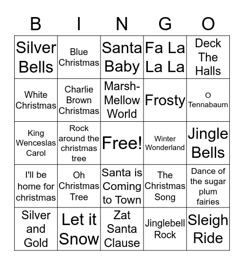 Christmas Bingo Card