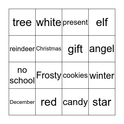 Christmas Bingo Card