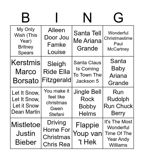 QOORE Christmas Bingo Card
