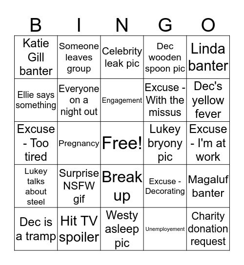 Grafton Centre Bingo 2019 Bingo Card
