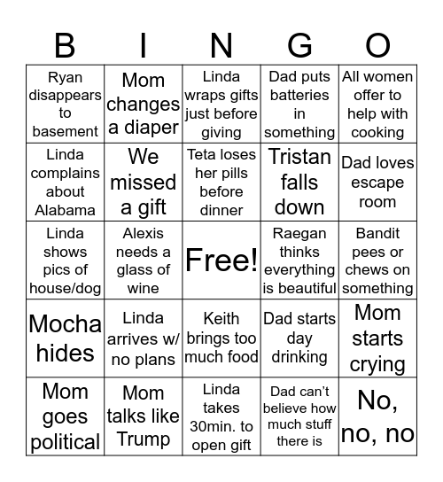 Christmas Bingo Card