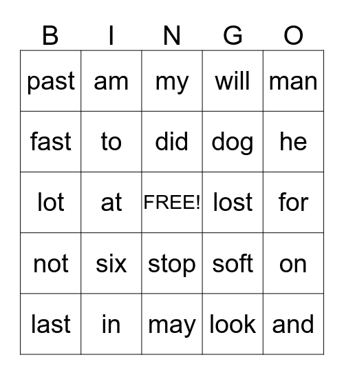 Reading Bingo Card