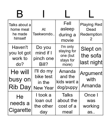 Blake Bingo Card