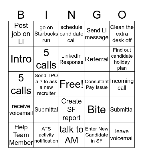 GKNC Staffing Bingo! Bingo Card