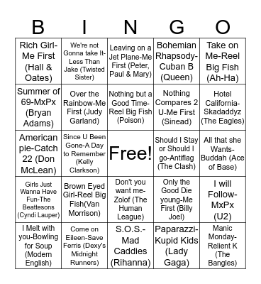 BB4 "Ska" Covers! Bingo Card