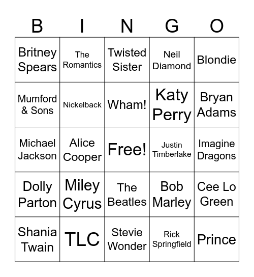 BB6 ID The Artist! Bingo Card