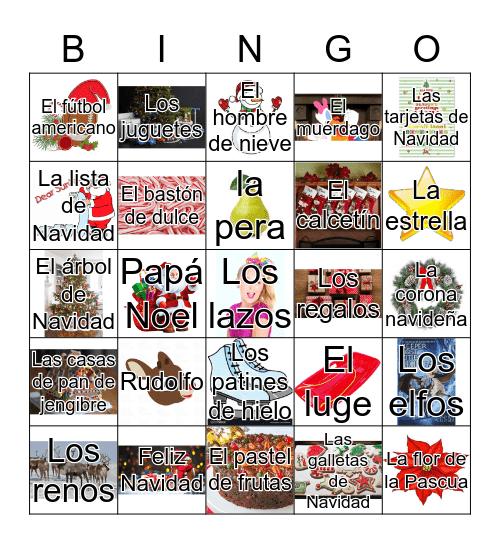 Christmas Bingo(Spanish) Bingo Card