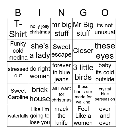Christmas 2018  Bingo Card