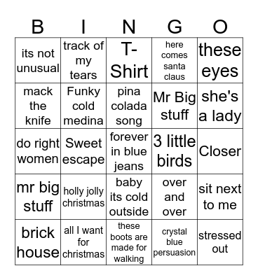 Christmas 2018  Bingo Card
