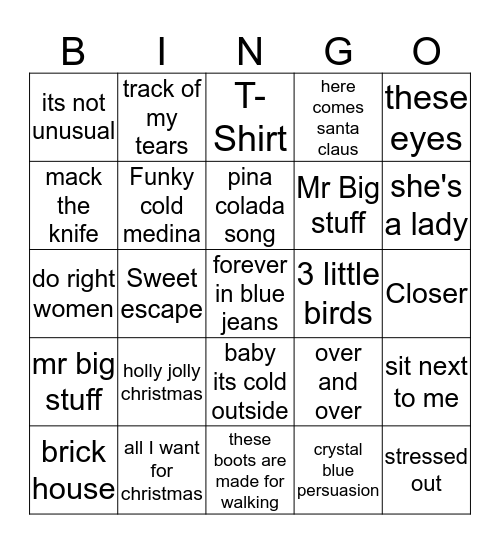 Christmas 2018  Bingo Card