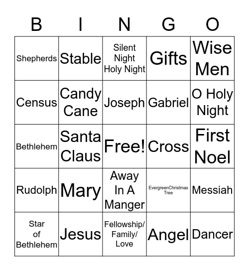 CHRISTmas Bingo Card