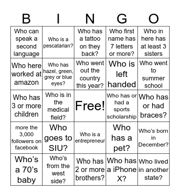 Bingo Card