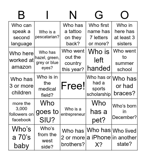 Bingo Card