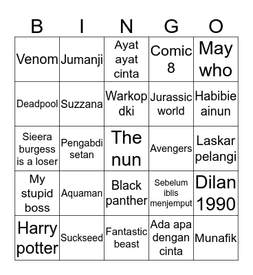 Lena Bingo Card