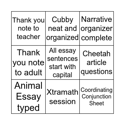 T'was the Day Before Holiday Bingo Card