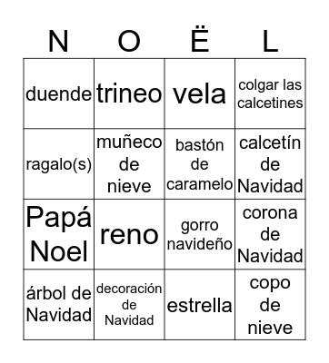 Navidad Bingo Card
