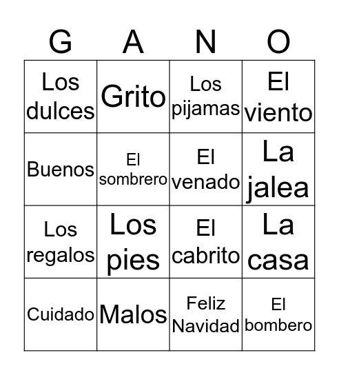 'Twas the night before Navidad Bingo Card