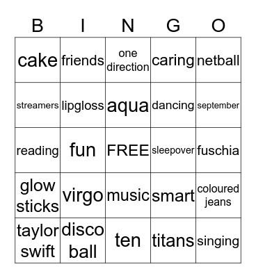 LATARLIAHS BIRTHDAY Bingo Card