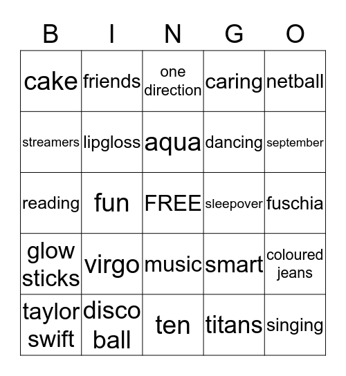 LATARLIAHS BIRTHDAY Bingo Card