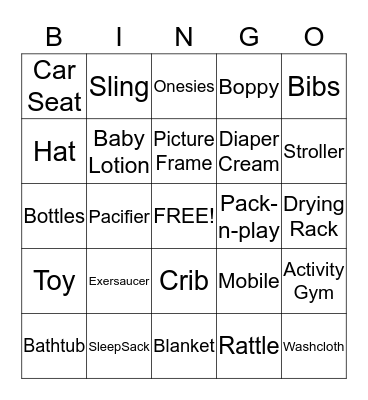We Can't Wait to Meet You Baby Nanus Bingo Card