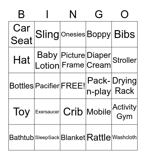 We Can't Wait to Meet You Baby Nanus Bingo Card
