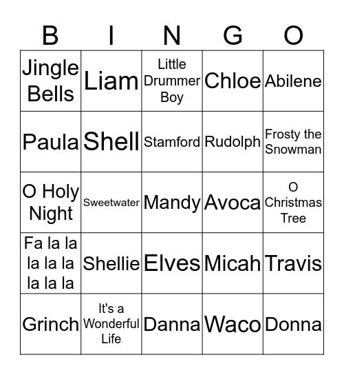 Christmas Bingo 2018!!! Bingo Card