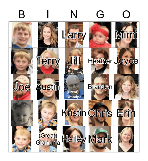 Gehrls Family Bingo Card