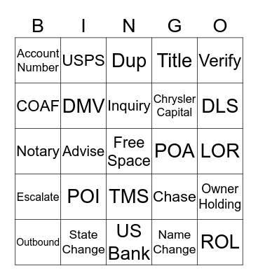 TFUP Bingo Card