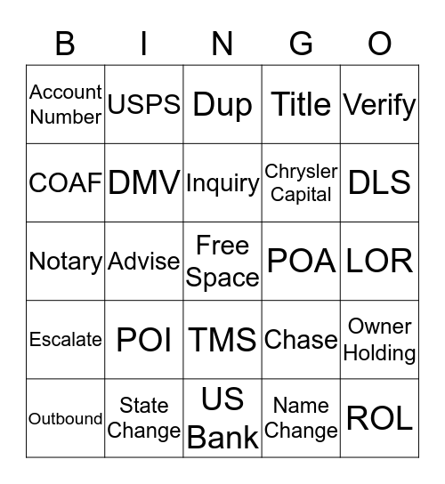 TFUP Bingo Card