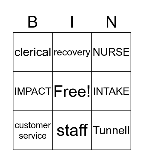 Lincoln Behavioral Services Bingo Card