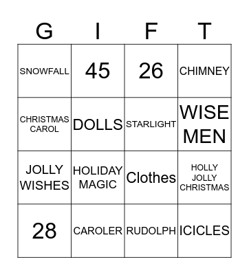 MERRY CHRISTMAS Bingo Card